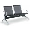 Kovová lavica do čakární STRONG, 2-sedadlo, čierna