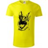 Čiernobiela karikatúra Nemecký ovčiak - Tričko z organickej bavlny - 3XL ( Citrónová )