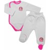 G-baby 2-dielna sada body dl. rukáv zap. bokom polodupačky Pony Farm sivá