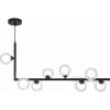 Toolight - Kovová industriálna sklenená stropná lampa APP754-8CP, čierna, OSW-03987