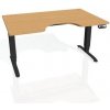 Hobis Pracovný stôl Motion Ergo, PO, 3S, 180x61-128x90 cm, buk/čierna