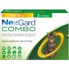 NexGard Combo roztok na vonkajšiu aplikáciu na kožu pre mačky 2,5 7,5 kg 3 x 0,9 ml