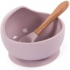 BO Jungle Silikónová miska s prísavkou a lyžičkou Pastel Pink B500620