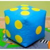 Detský taburet KOCKA 35 cm - svetlomodrá + žltá