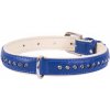 WAU DOG Obojok s prémiovými kryštálmi modrý Obvod krku: 30-39 cm, šírka: 20 mm