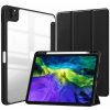 SES 2v1 Smart flip cover+zadný silikónový ochranný obal s držiakom na pero pre Xiaomi Redmi Pad Pro - čierny 17372