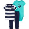 CARTER'S Set 3dielny body, tričko krátkyrukáv, nohavice Whale chlapec LBB 3 m /veľ. 62