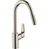 Hansgrohe Focus M41 - Kuchynská páková batéria 240 s výsuvnou sprškou, 2jet, vzhľad nerezu 31815800