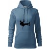 Visiací horolezec - Mikina dámská Cape s kapucí - XL ( Denim )
