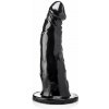 HardToys Georges, čierne vinylové dildo 41 x 8,5–11 cm
