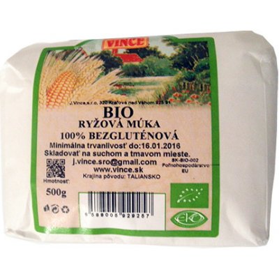 Vince BIO 100% Bezlepková ryžová celozrnná múka 500 g od 2,23 € - Heureka.sk