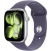 Apple Watch Series 11 GPS hliníkové puzdro 42 mm strieborné, športový remienok mliečne fialový M/L