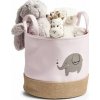 Zeller Úložný koš Elefant, polyester/juta, růžový