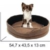 DANITEX Oval-Comfortable 03 Pelech pre psa hnedý, 54,7 x 43,5 x 13 cm