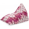 Sablio Sedací vak Trojfarebné ružové pletenie: 150x80 cm
