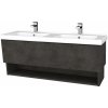 Dreja Umývadlová skrinka INVENCE SZZO 125 (dvojumývadlo Harmonia) - D16 Tmavý betón / D16 Tmavý betón