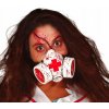 Plastová maska na tvár - zombie, červená