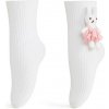 Be Snazzy Biele ponožky s aplikáciou zajačika v šatách