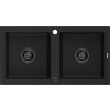 MEXEN/S MEXEN/S - Mario granitový drez 2-bowly 820 x 436 mm, čierny, čierny sifón 6504822000-77-B