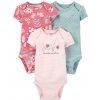 CARTERS CARTER'S Body krátky rukáv Pinkblue dievča LBB 3ks NB/ veľ. 56