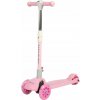BALANČNÁ TROJKOLIESKOVÁ KOLOBEŽKA SKLADACIA RUŽOVÁ SVIETIACE KOLESÁ PRE DETI
