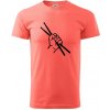 Paličky ruka - Klasické pánske tričko vyššej gramáže - L ( Korálová )