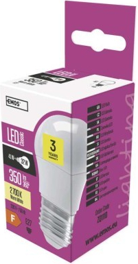 Emos LED žiarovka Classic Mini Globe 4,1W E27 teplá biela