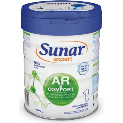 SUNAR Expert AR&Comfort 1, dojčenská výživa pri grckaní a zápche (od narodenia), 1x700 g