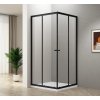 Aqualine AGGA BLACK štvorcová sprchová zástena 900x900mm, číre sklo BLF909
