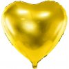PartyDeco Fóliový balón Srdce zlaté 61 cm