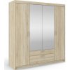 ArtLemp Šatníková skriňa ELLEN 4D2S so zrkadlom | dub sonoma