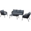 Focus Garden Focus ANDERS CAFFE 3+1 záhradná sedacia súprava, tmavosivá 005529, NOVINKA