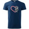Nemecký ovčiak v srdci - Klasické pánske tričko vyššej gramáže - S ( Polnočná modrá )