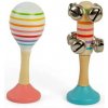 Bigjigs Toys Sada Rumba koule růžová a rolničky modré