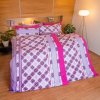 Stanex Bavlnené obliečky Kocka ružová 140x220 cm + 90x70 cm (LS216)