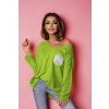 Fashionweek Dámsky mäkký ľahký voľný sveter lesklé vrecko NB10114 Farba: Limonka, Veľkosť: Universal