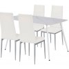 Jedálenský set Renton 4+1 bielo-sivý