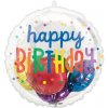 Jumbo nafukovací balónek Happy Birthday farebný, 50 cm