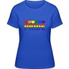 Premium Pride Tričko - Dúhový dizajn - Pride - Royal - XL - Dámske