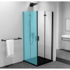 Polysan ZOOM BLACK sprchové dvere skladacie do rohového kútu 70x200 cm,pravé, číre sklo SPH ZL4715BR