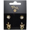 Pozlátené náušnice SET 4 ks DARY MORA s PERLY