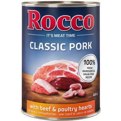Rocco Classic Pork hovädzie a hydinové srdiečka 6 x 400 g