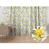 Biante Dekoračný záves TF-081 Žlto-modré ľalie na bielom 140x180 cm