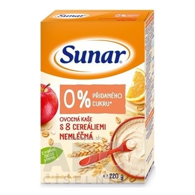 Sunar Ovocná KAŠA s 8 cereáliami NEMLIEČNA (od ukonč. 6. mesiaca) 1x220 g