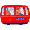 Curaprox Kids travel červený 1x zubná kefka 2x medzizubná kefka CPS 1x zubná pasta melón 6+ 10 ml 1x nálepka darčeková sada