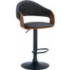 Design-Shop Barová stolička Nilse - koženka, čierny rám - orech/čierna