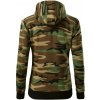 BEZPOTLAČE / BEZ POTLAČE - Mikina dámska trendy zipper s kapucňou - S ( Hnedý maskáč )