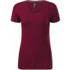 MALFINI Dámske tričko Action V-neck - Garnet | L
