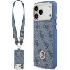 Guess - 4G Strass Logo with Big Strap Metal Button MagSafe puzdro pre iPhone 17 Pro Max - modré