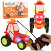 Diaľkovo ovládaný traktor s RC diaľkovým ovládaním skákajúci tanečný zvuk červený biela
